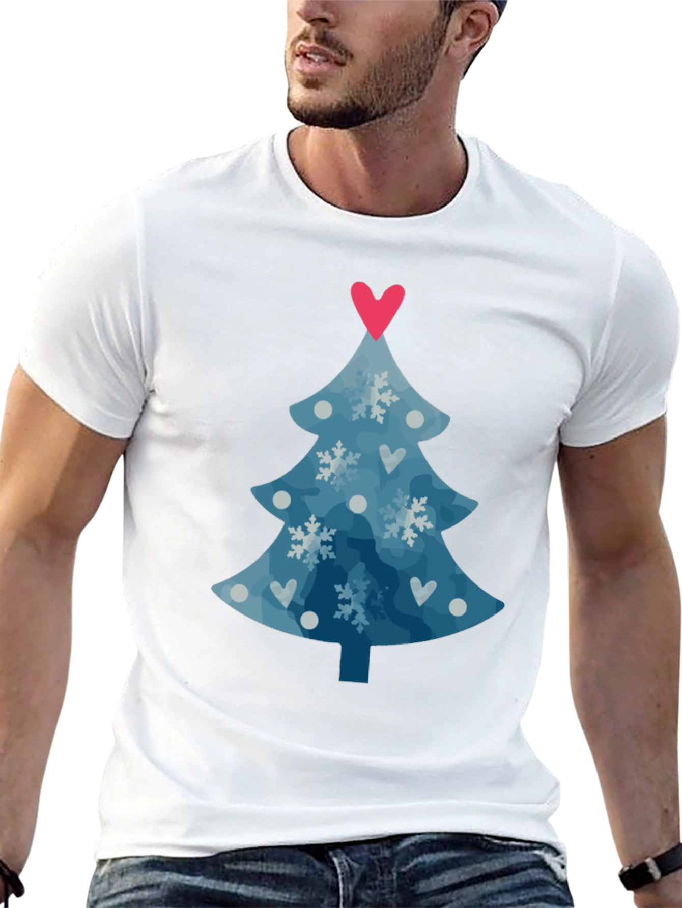 Festive Christmas Tree Heart Tee