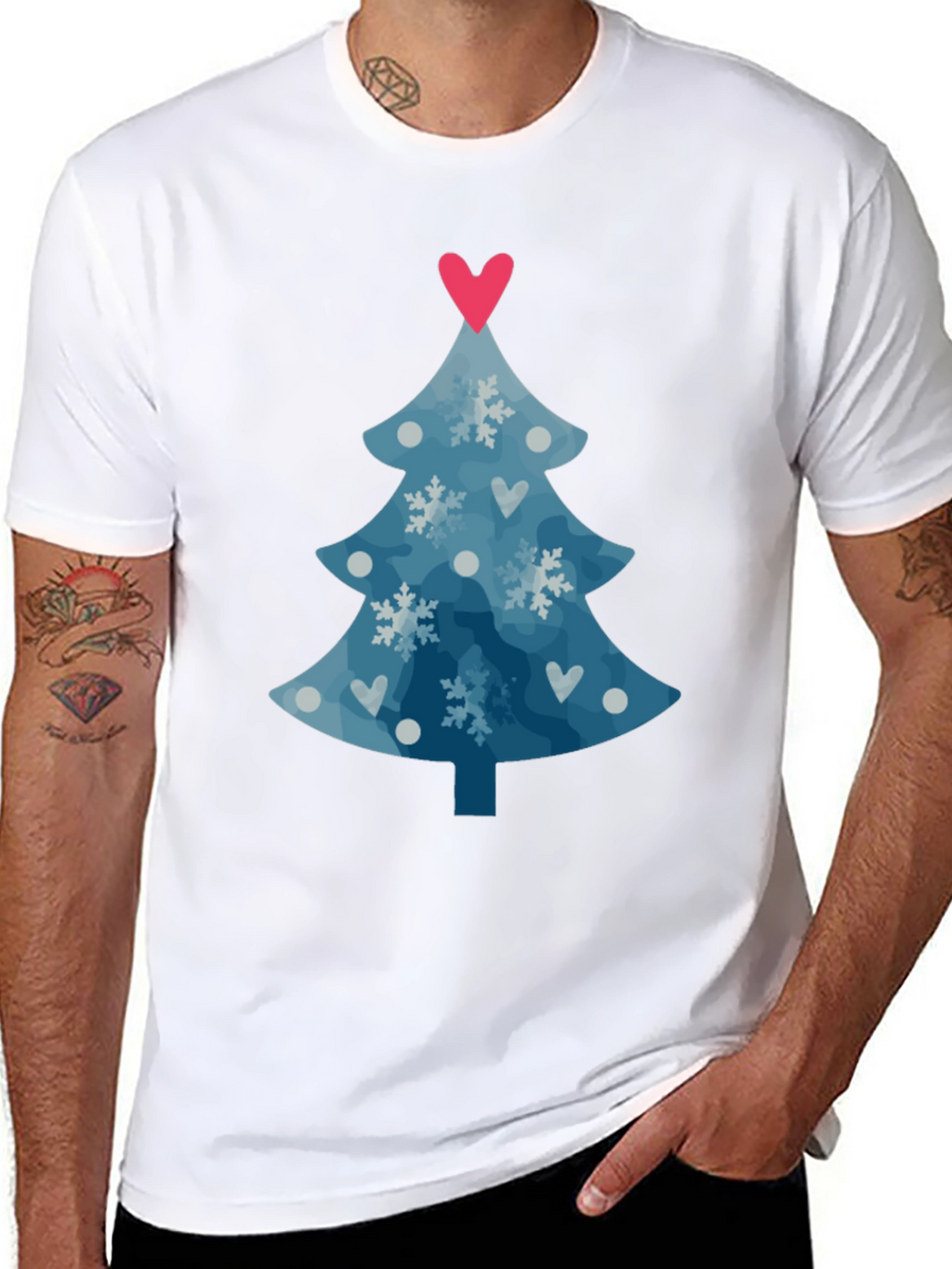 Festive Christmas Tree Heart Tee