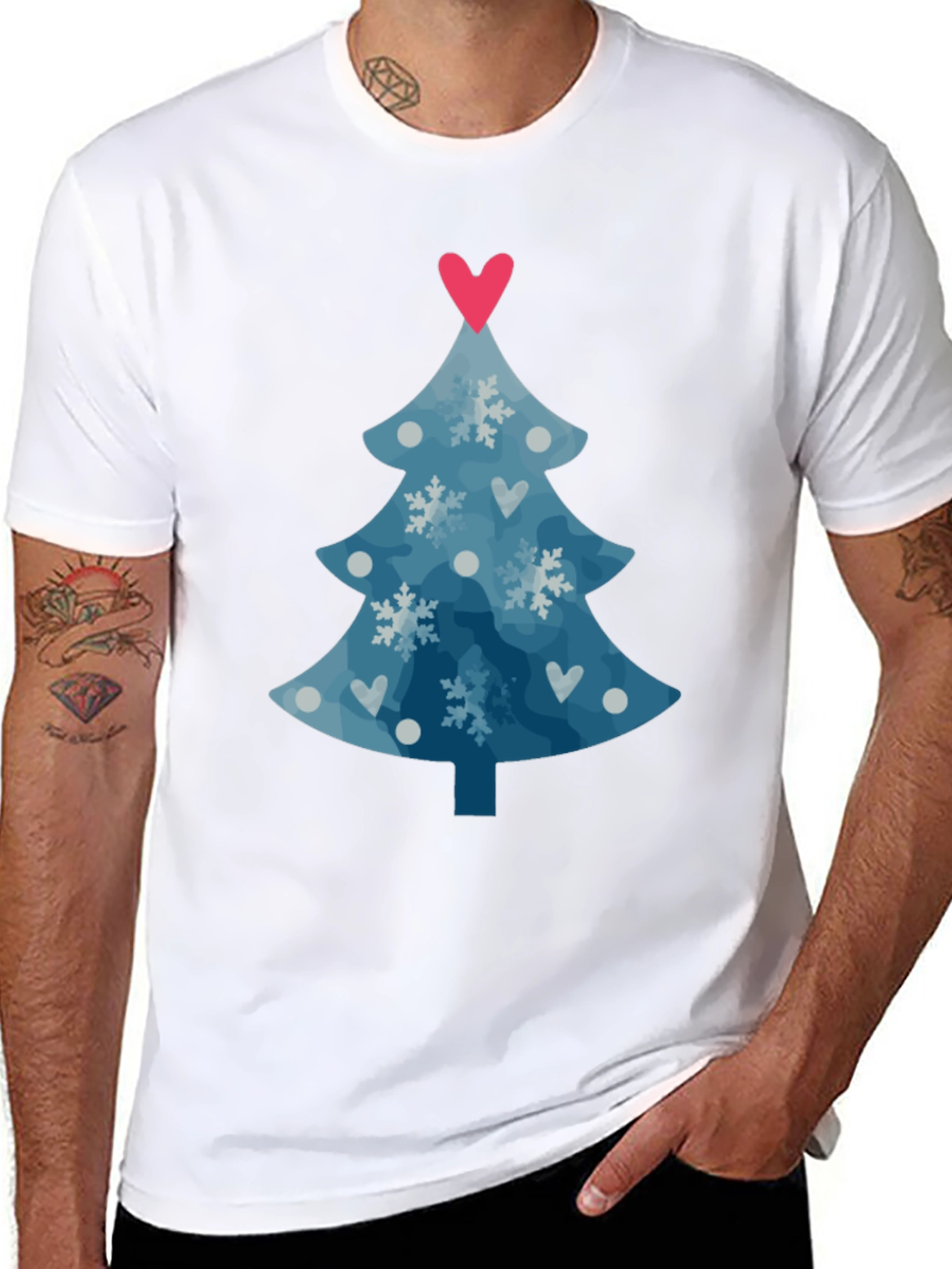 Festive Christmas Tree Heart Tee