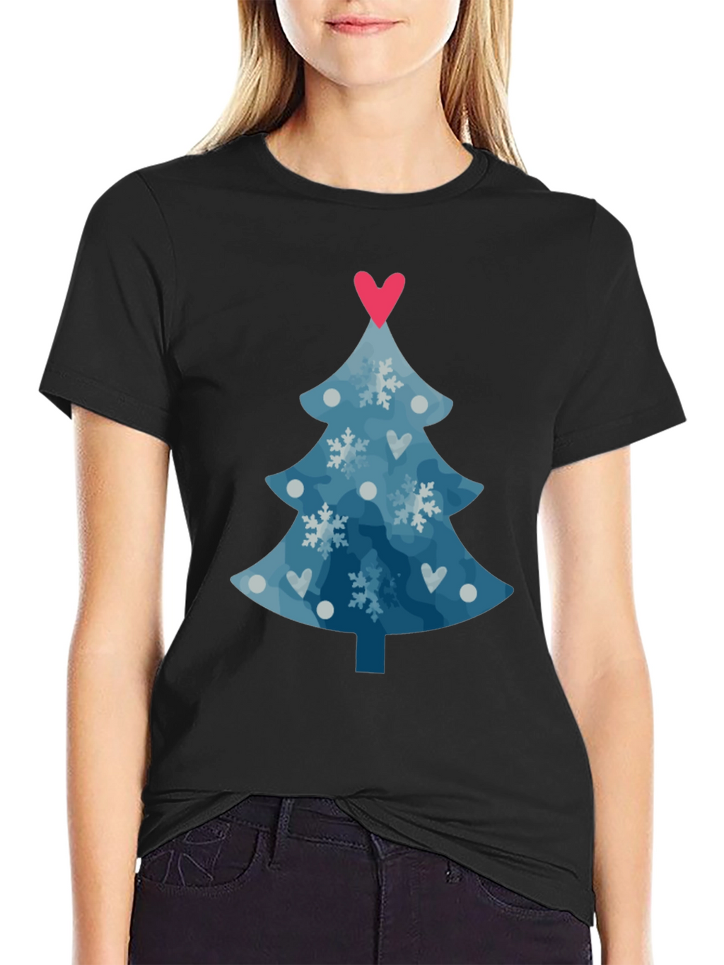 Festive Christmas Tree Heart Tee