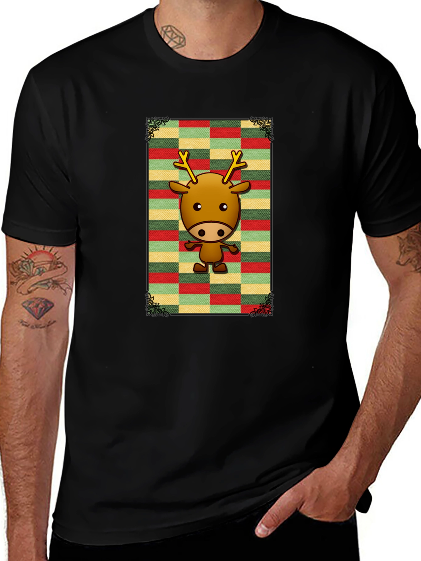Festive Reindeer Graphic Tee - Holiday Style