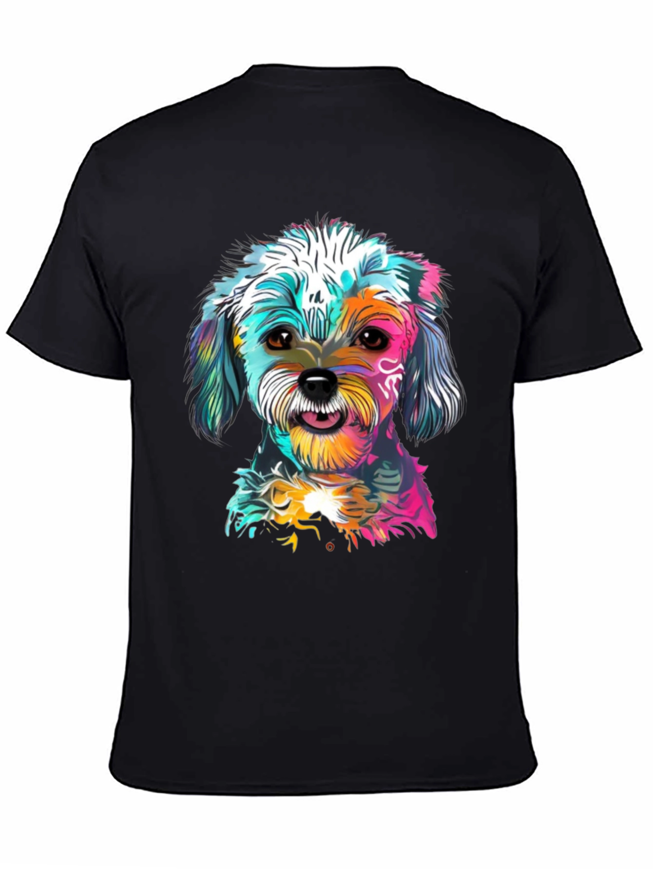 Dog Graphic Tee - Colorful Artistic Puppy Shirt