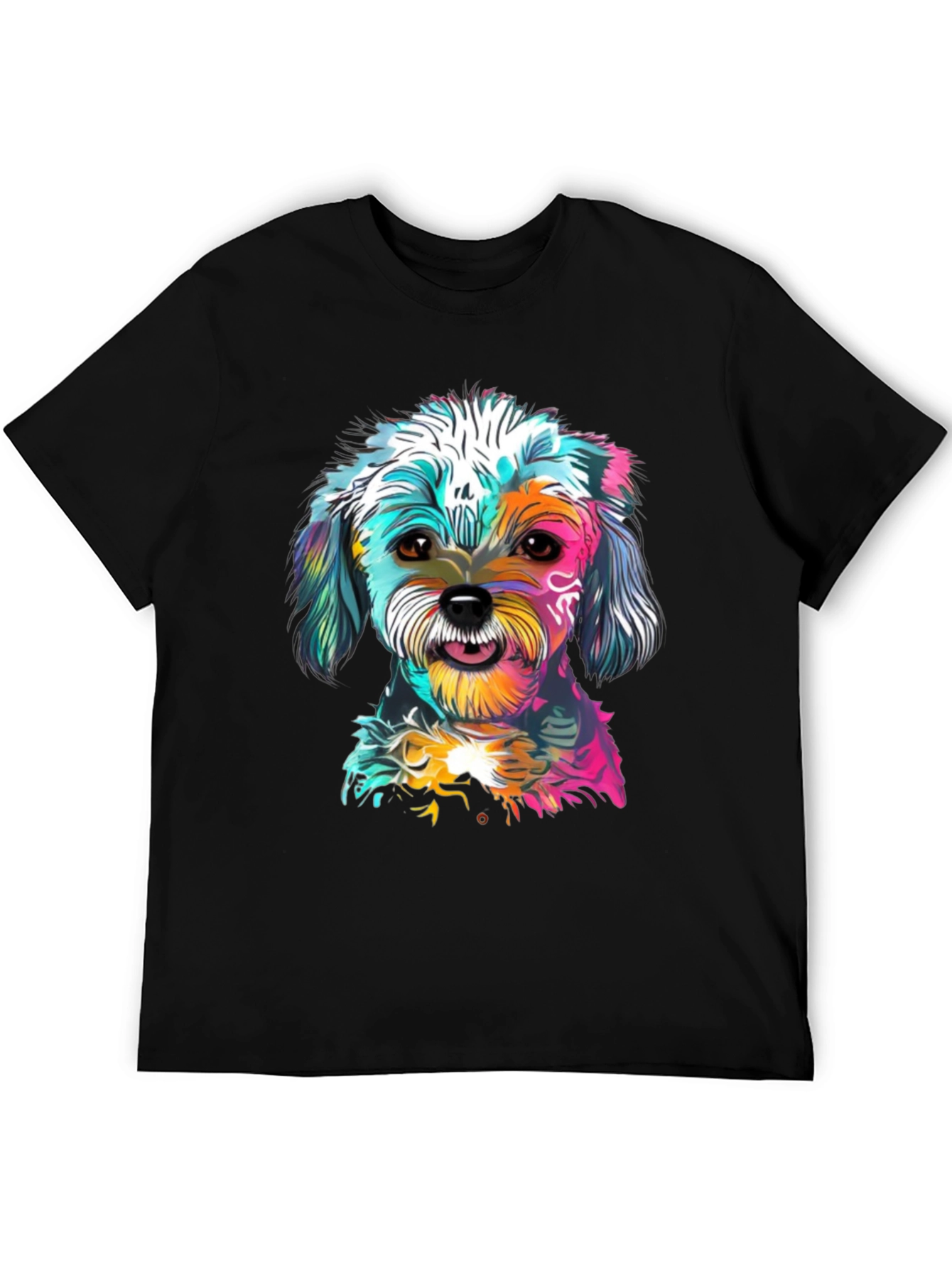 Dog Graphic Tee - Colorful Artistic Puppy Shirt