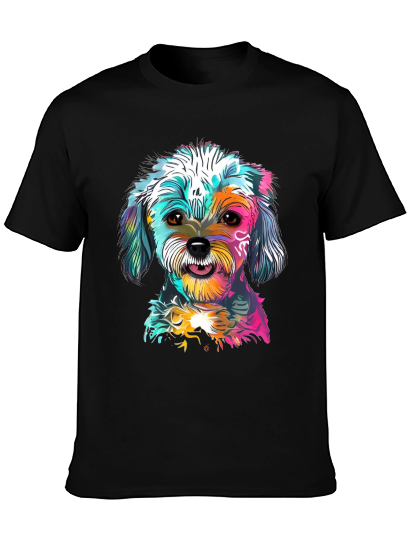Dog Graphic Tee - Colorful Artistic Puppy Shirt
