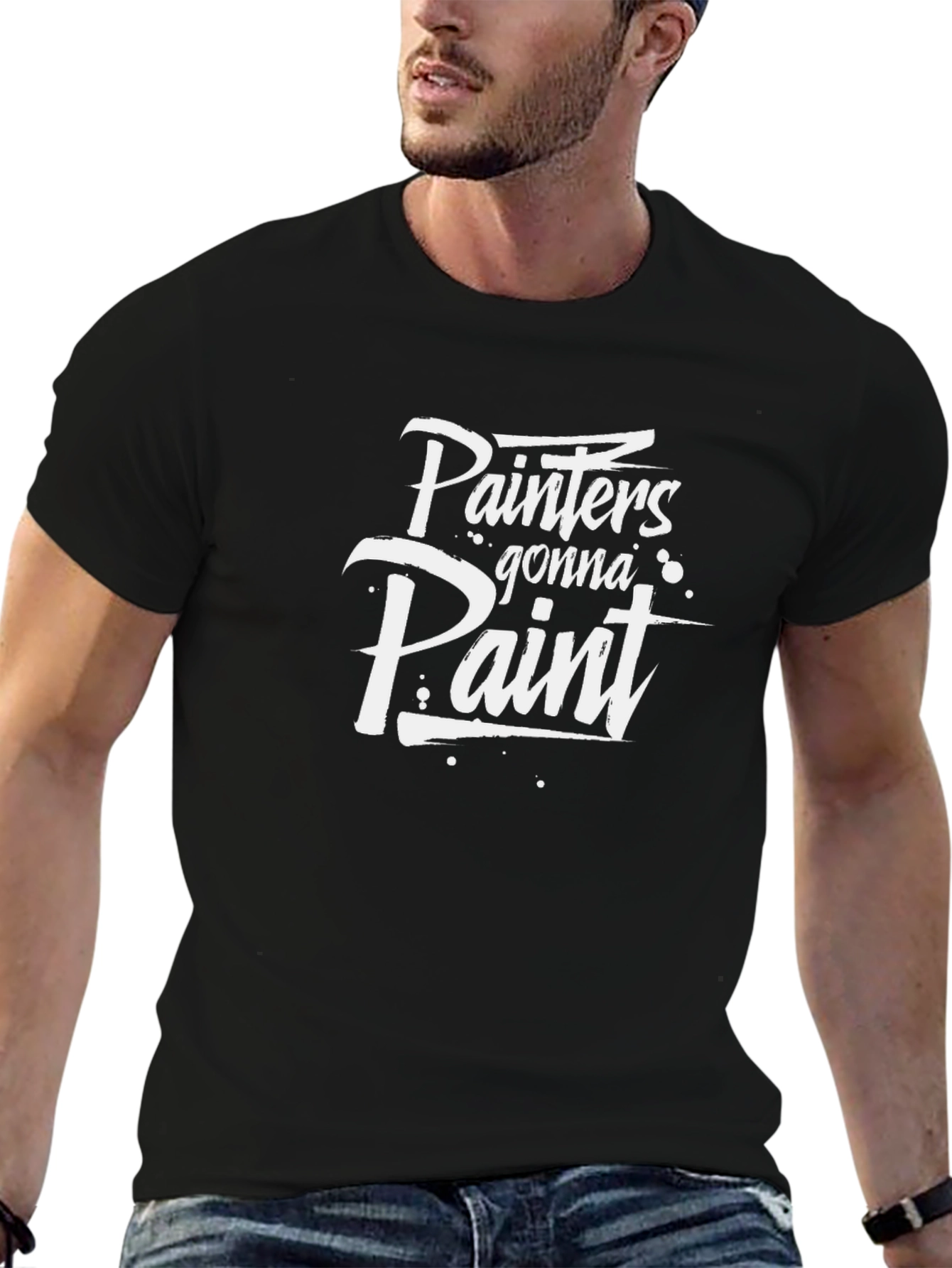 Painters Gonna Paint Black Cotton T-Shirt