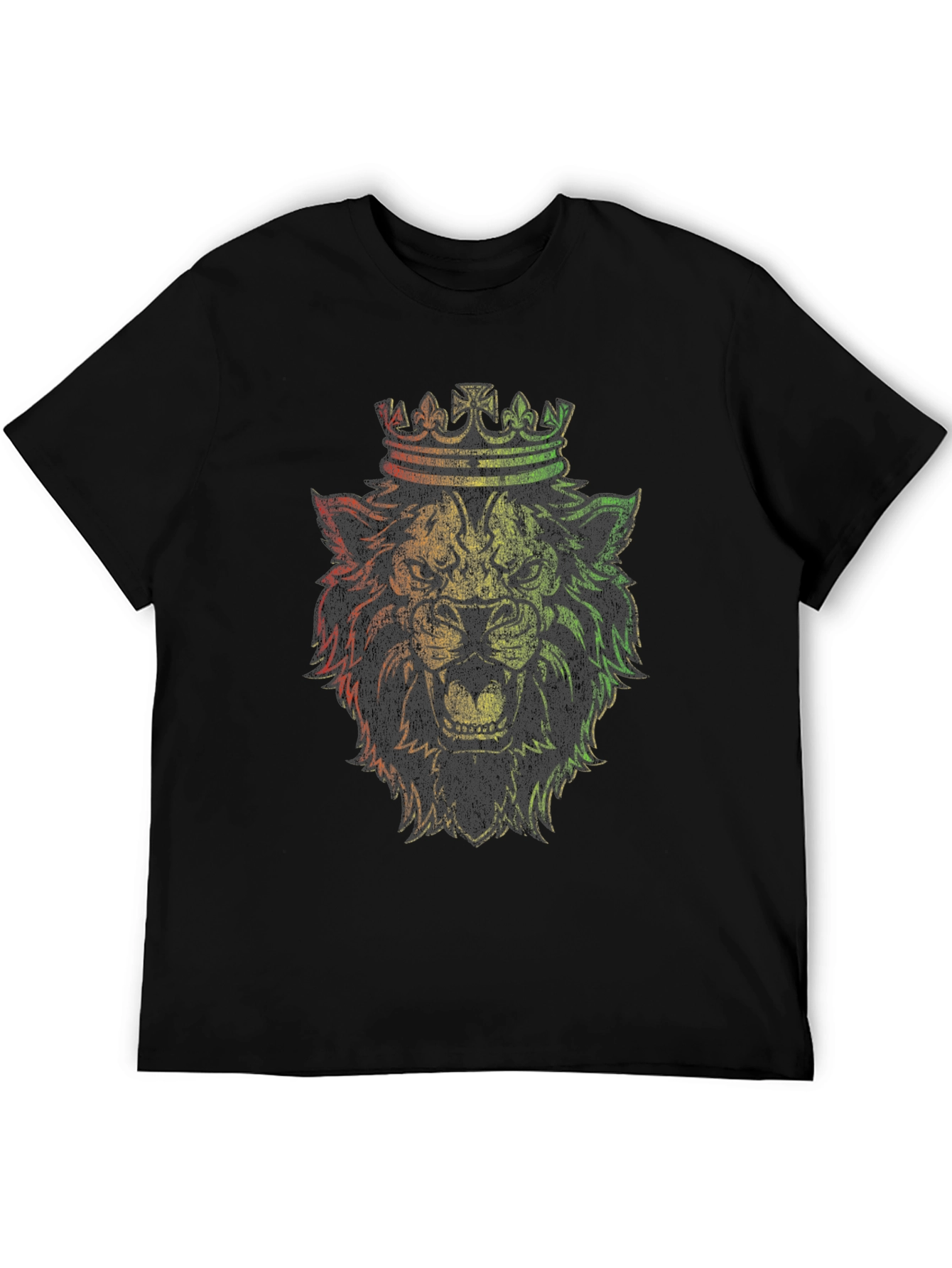 Lion King Reggae T-Shirt - Rasta Colors Crown Graphic Tee