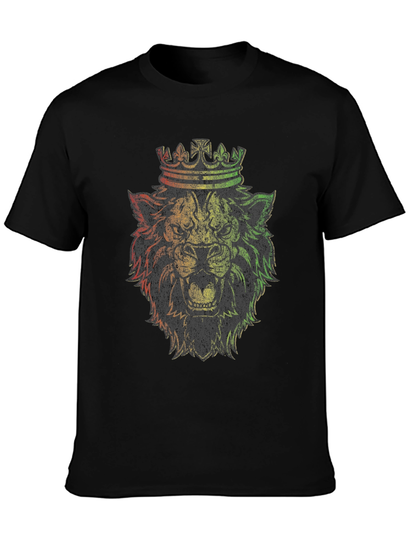Lion King Reggae T-Shirt - Rasta Colors Crown Graphic Tee