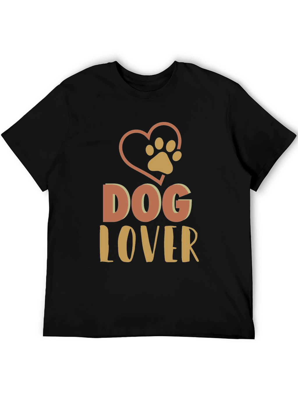 Dog Lover Graphic Print Black T-Shirt
