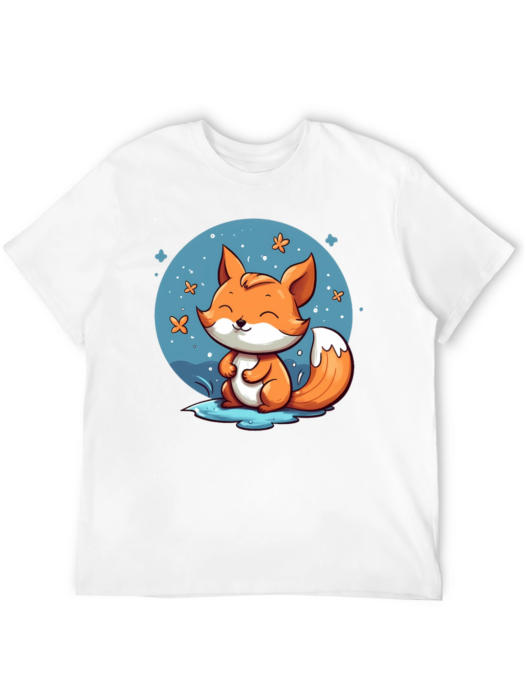 Cute Fox Graphic Tee - Black