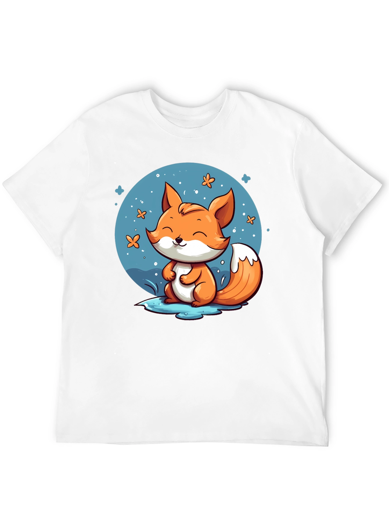 Cute Fox Graphic Tee - Black
