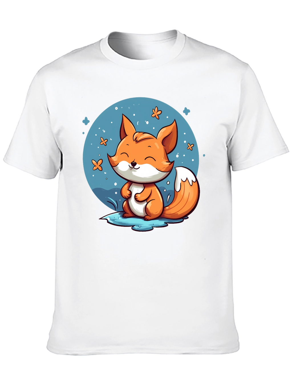 Cute Fox Graphic Tee - Black