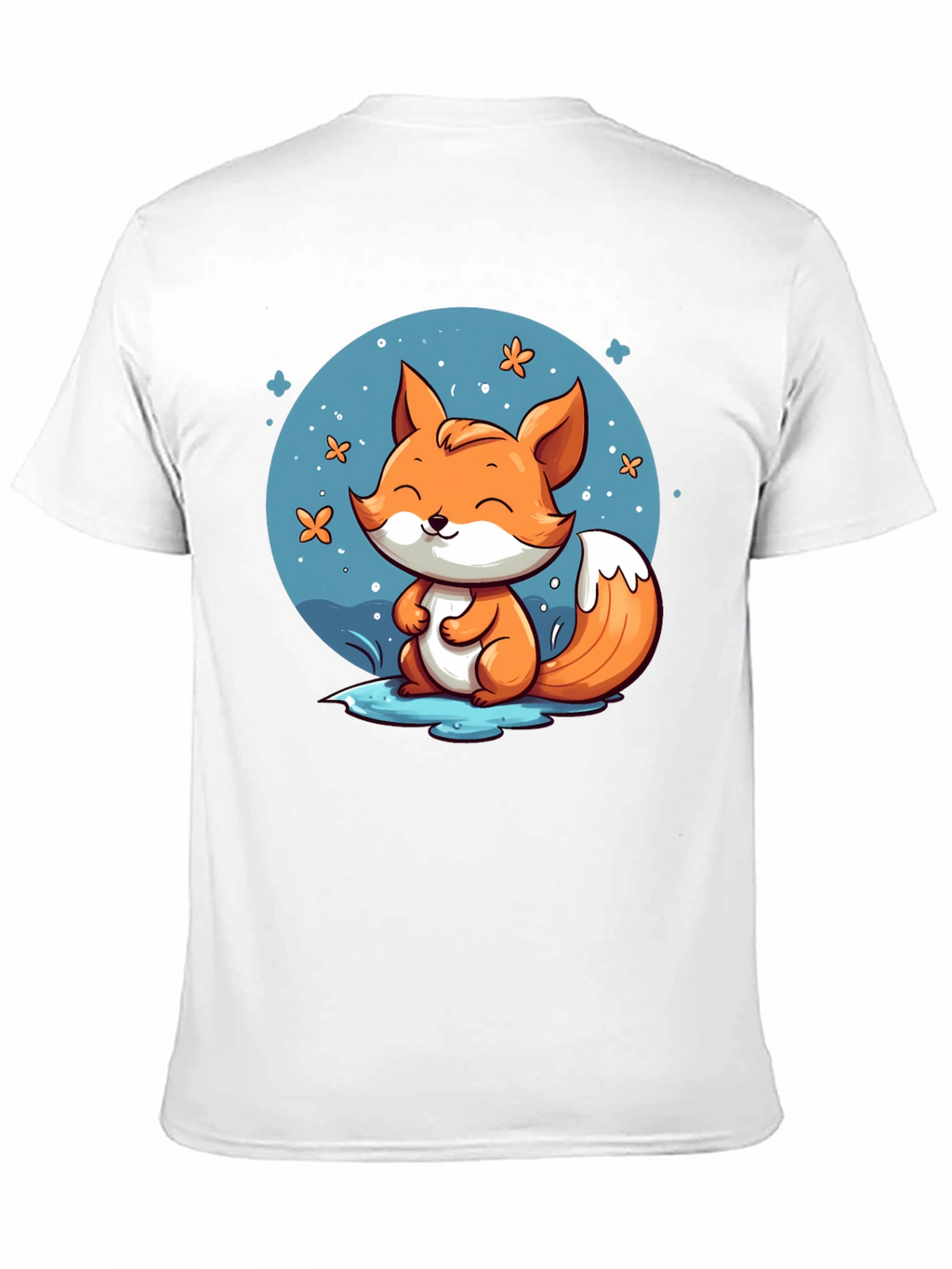 Cute Fox Graphic Tee - Black