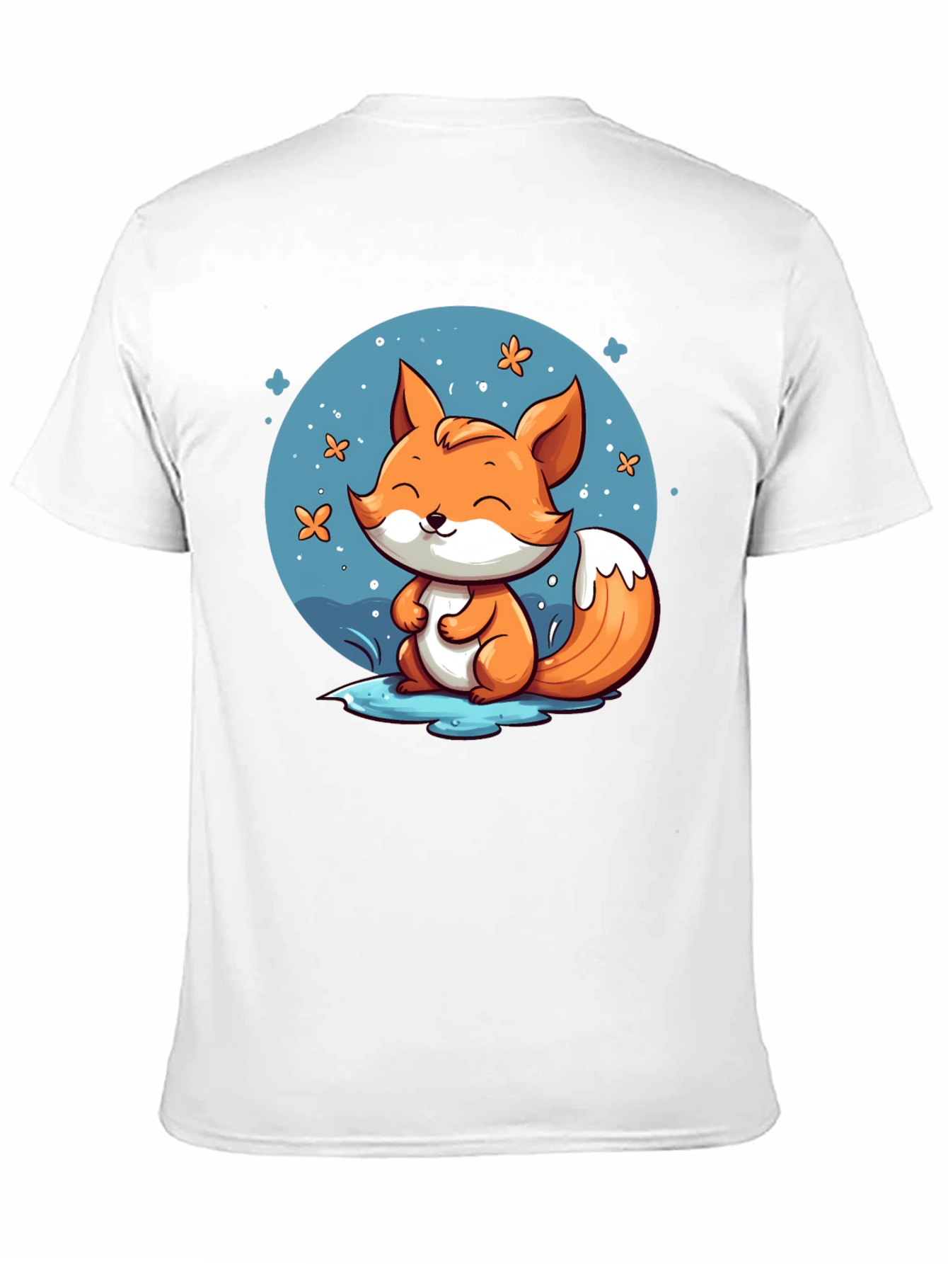 Cute Fox Graphic Tee - Black