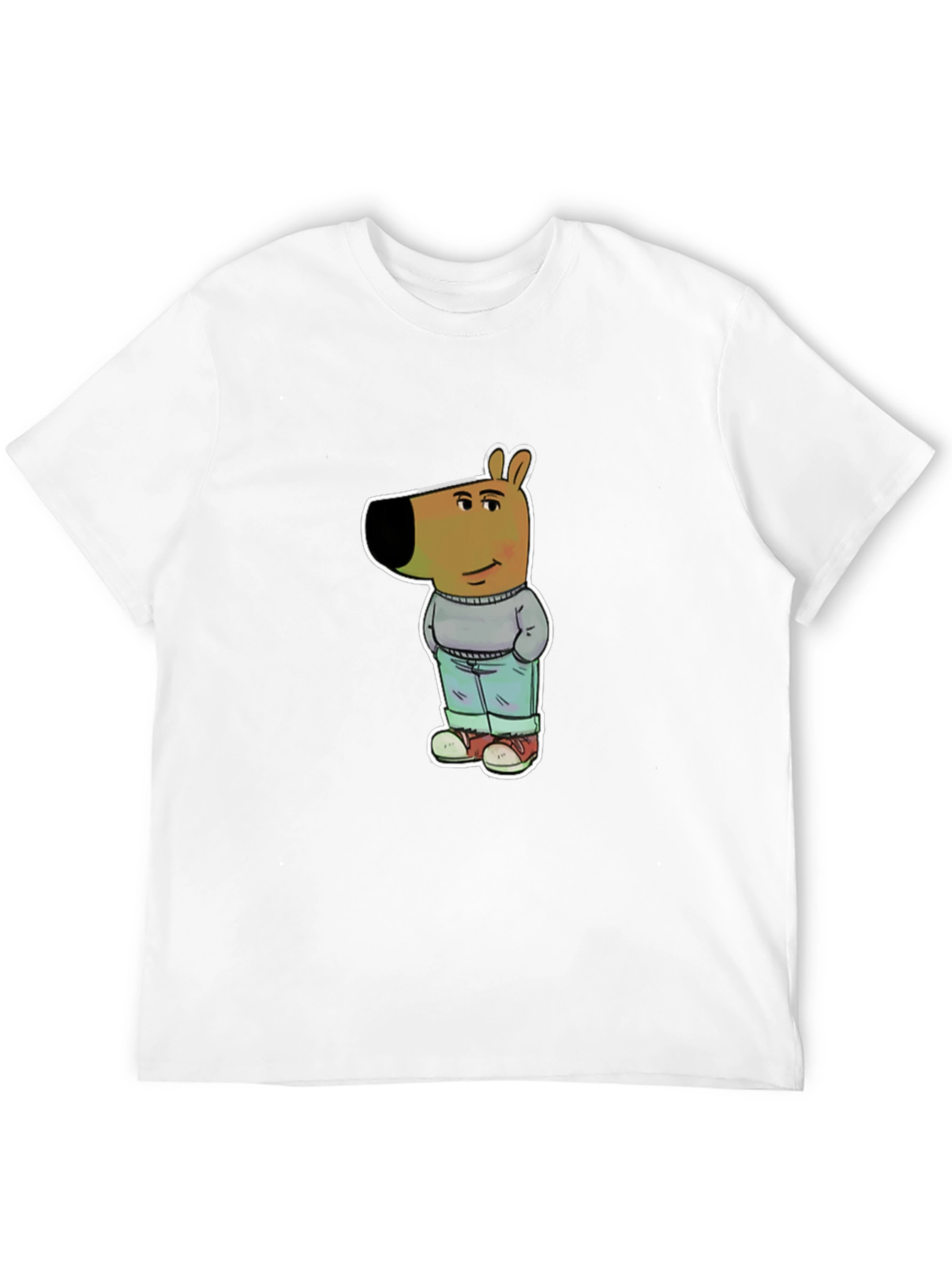 Cartoon Dog Graphic Tee - Unisex Black T-Shirt