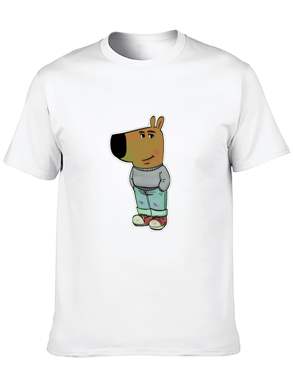 Cartoon Dog Graphic Tee - Unisex Black T-Shirt