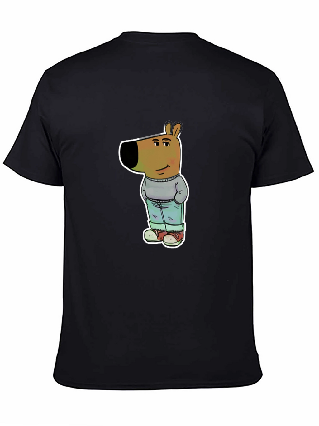 Cartoon Dog Graphic Tee - Unisex Black T-Shirt