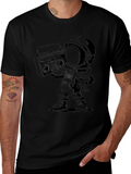 Astronaut Boombox Graphic Tee - Cool Space Vibes