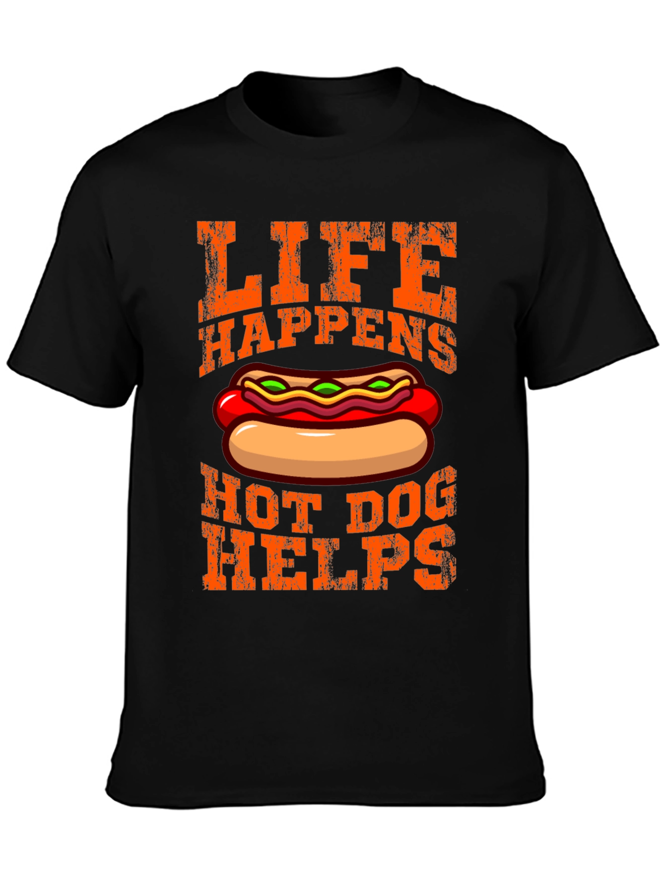 Life Happens Hot Dog Helps Graphic T-Shirt