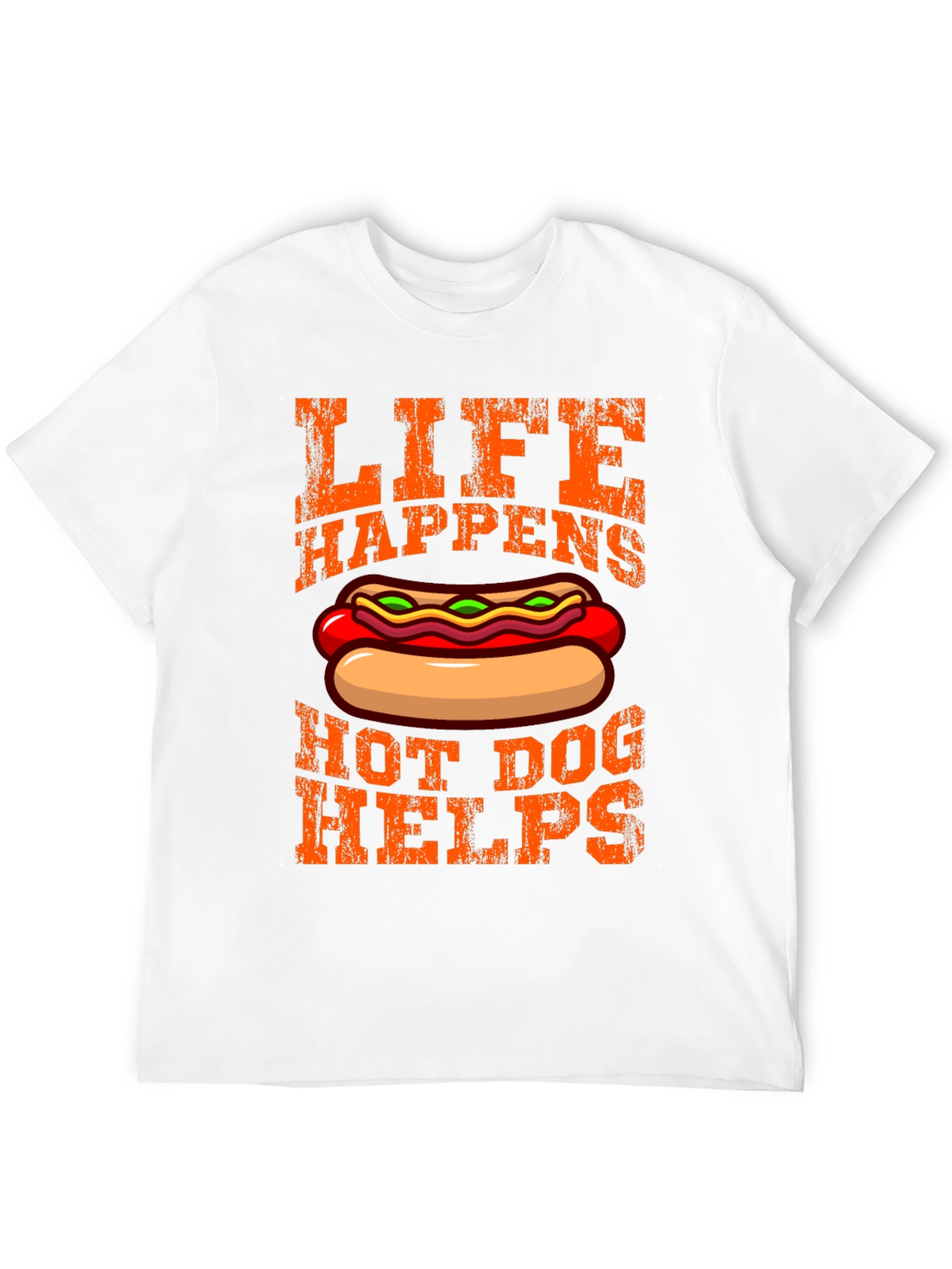 Life Happens Hot Dog Helps Graphic T-Shirt