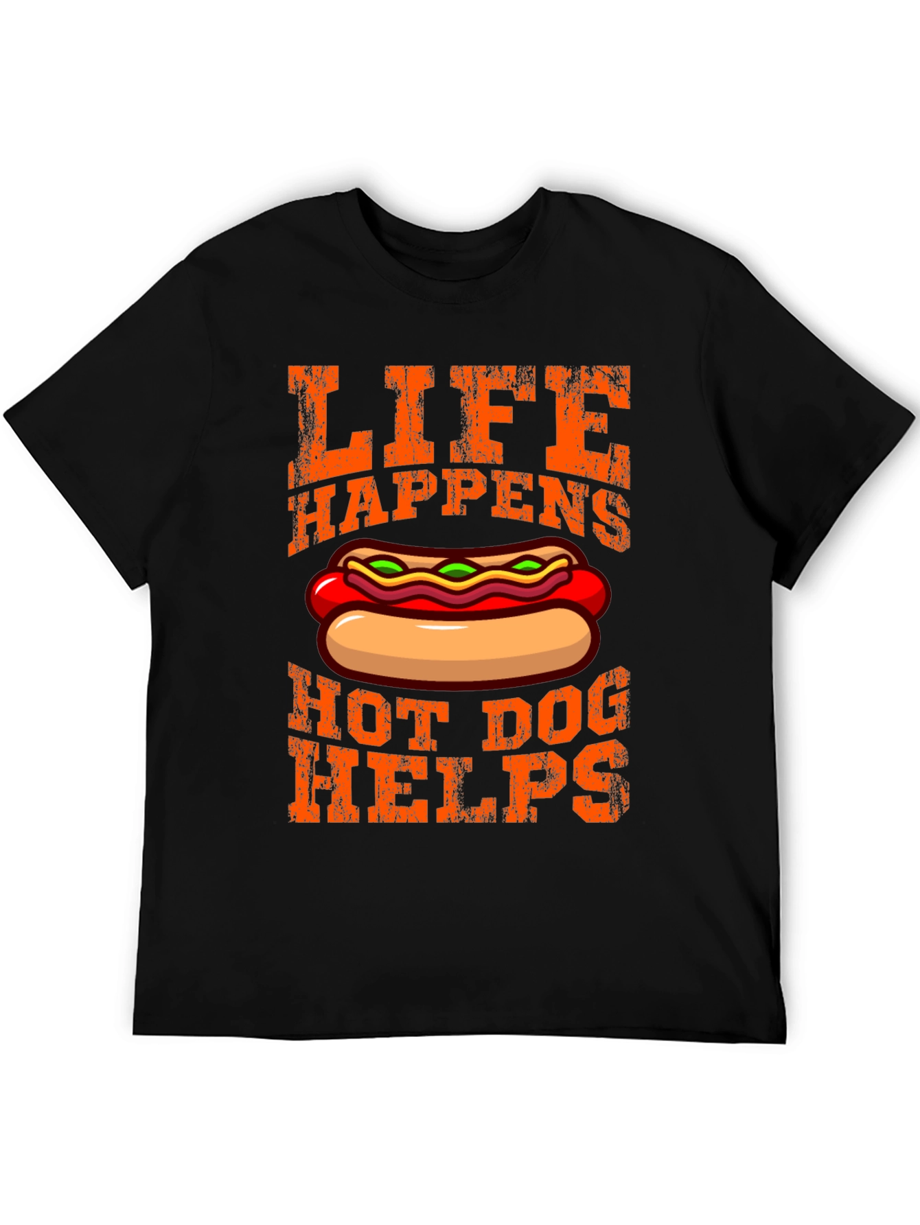 Life Happens Hot Dog Helps Graphic T-Shirt