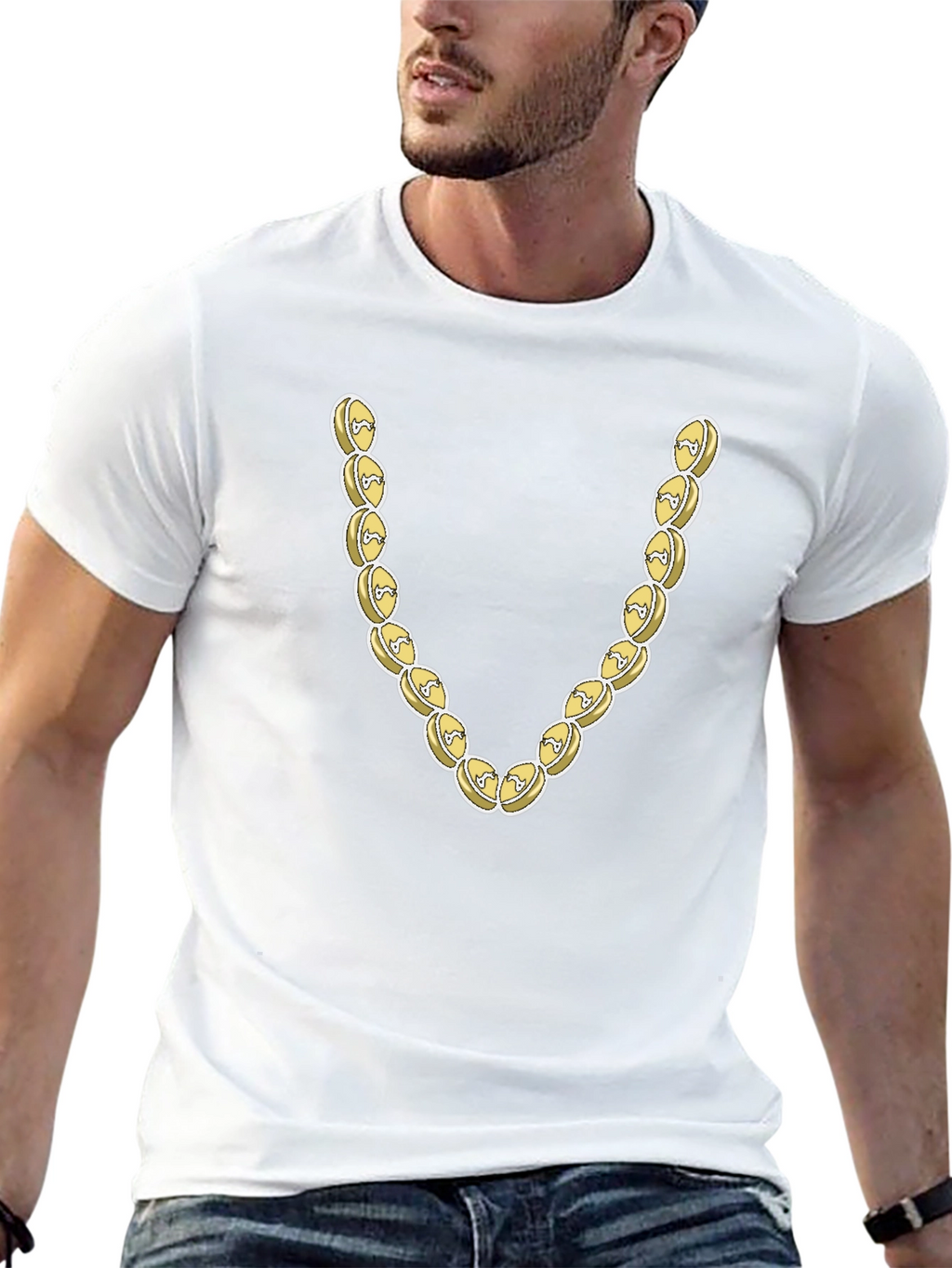Novelty Gold Chain Graphic T-Shirt