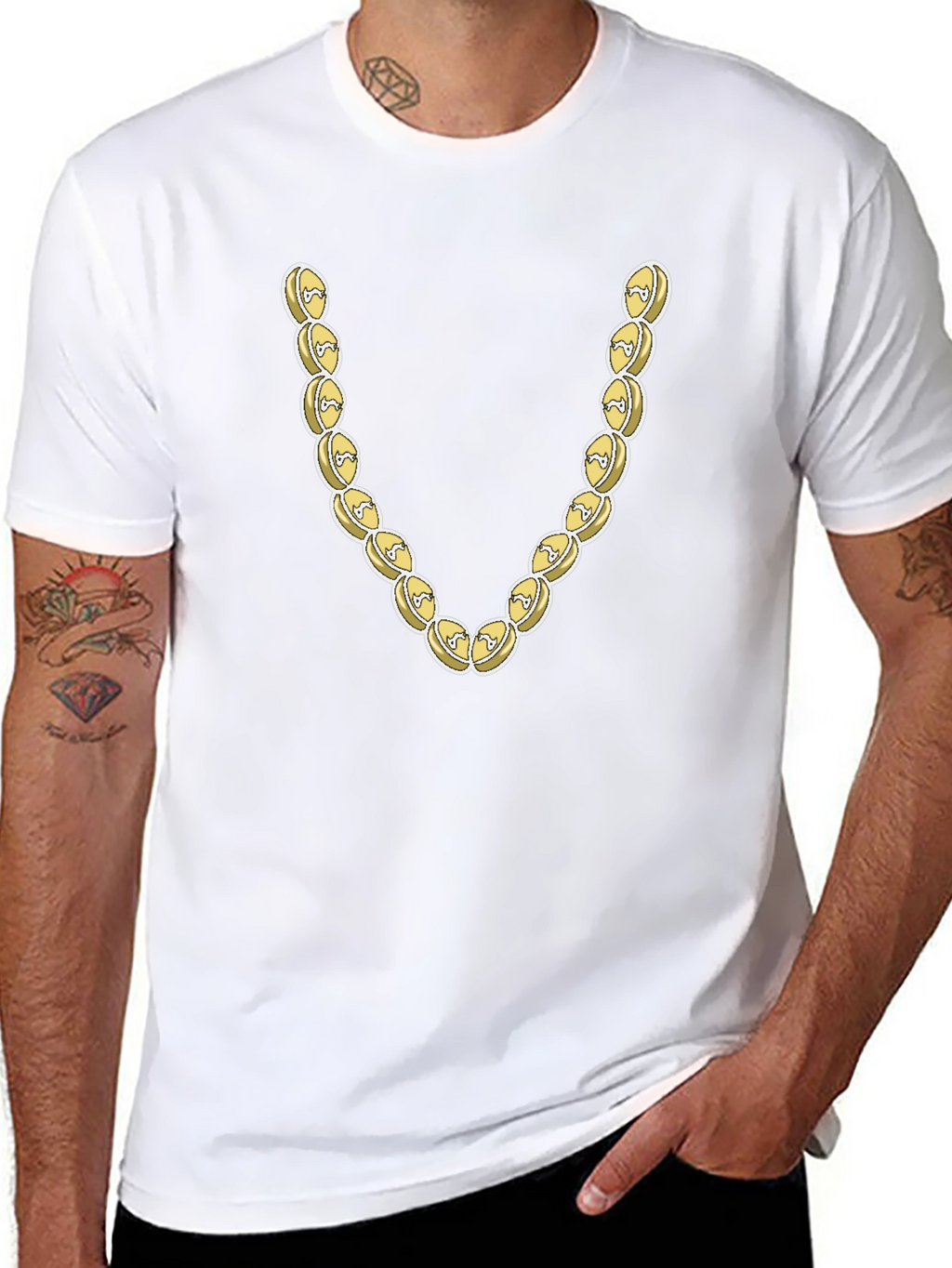 Novelty Gold Chain Graphic T-Shirt