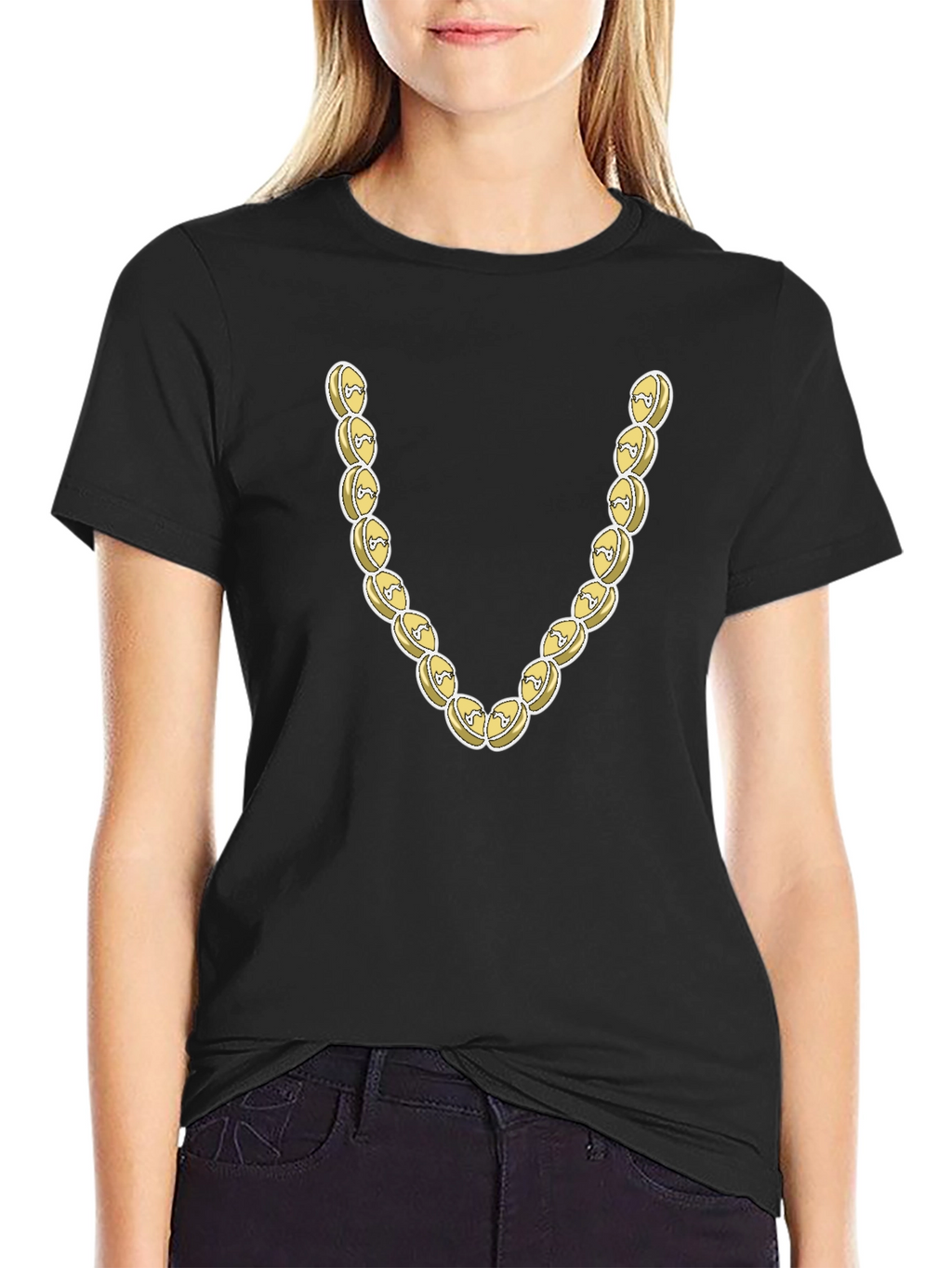 Novelty Gold Chain Graphic T-Shirt