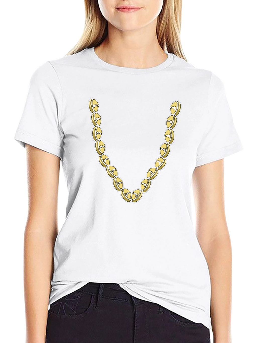 Novelty Gold Chain Graphic T-Shirt
