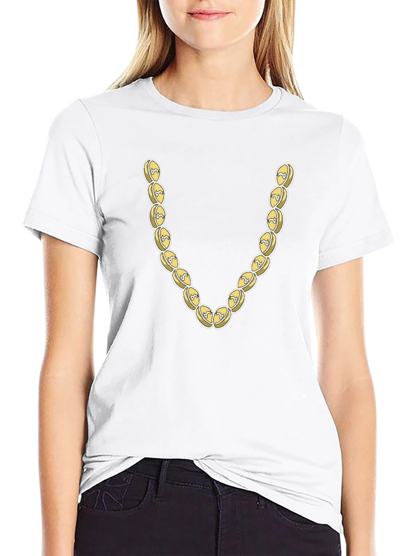 Novelty Gold Chain Graphic T-Shirt