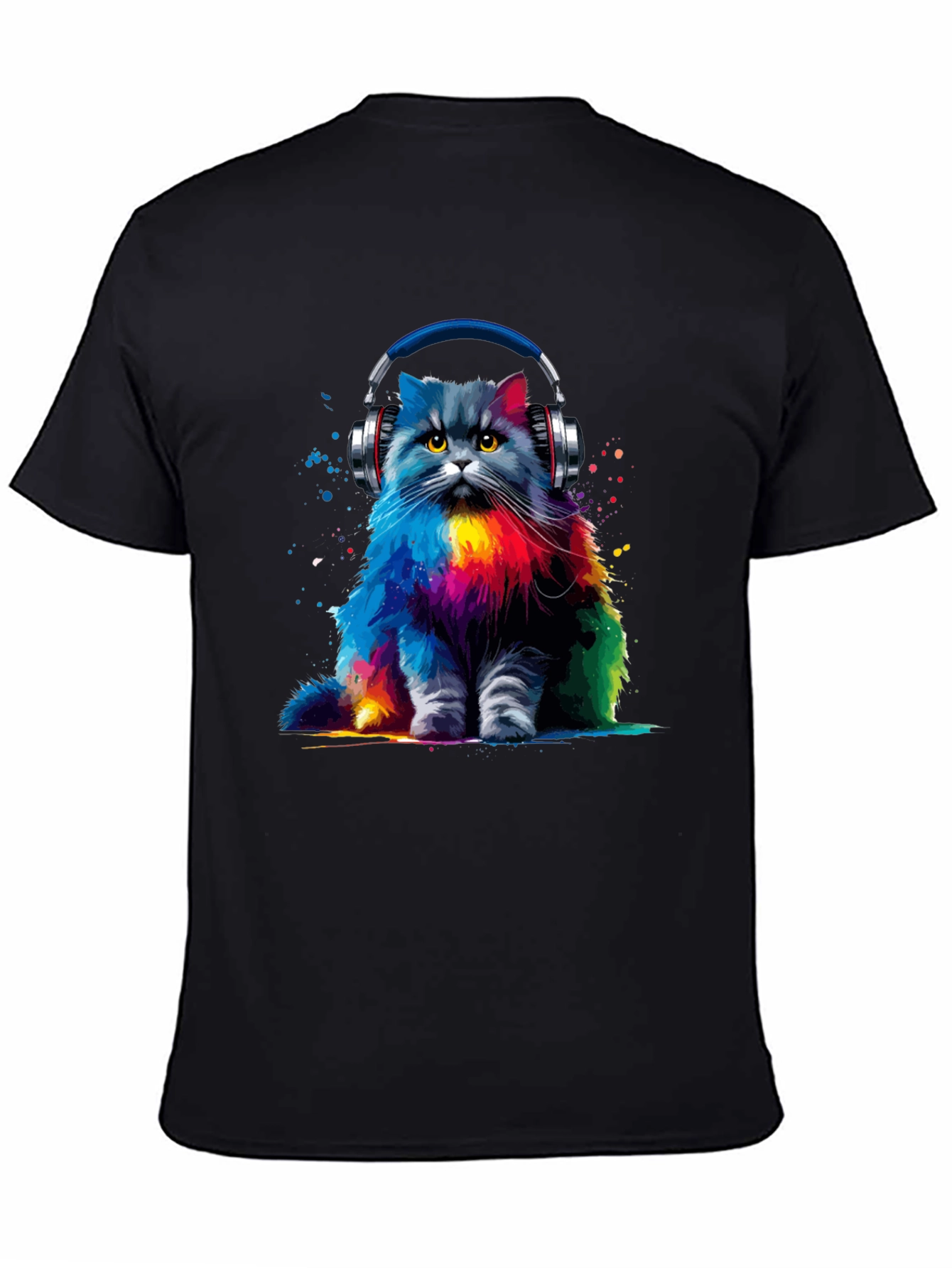 Colorful Cat DJ Graphic Tee