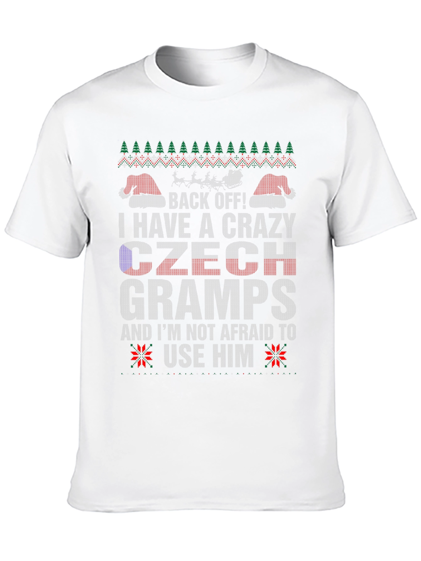 Crazy Czech Gramps Ugly Christmas Sweater T-Shirt