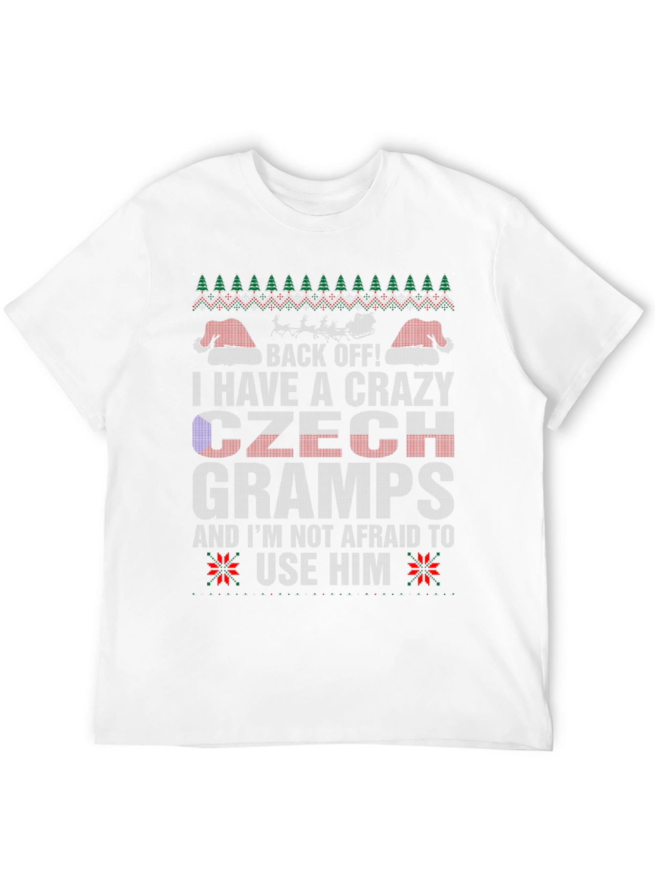 Crazy Czech Gramps Ugly Christmas Sweater T-Shirt