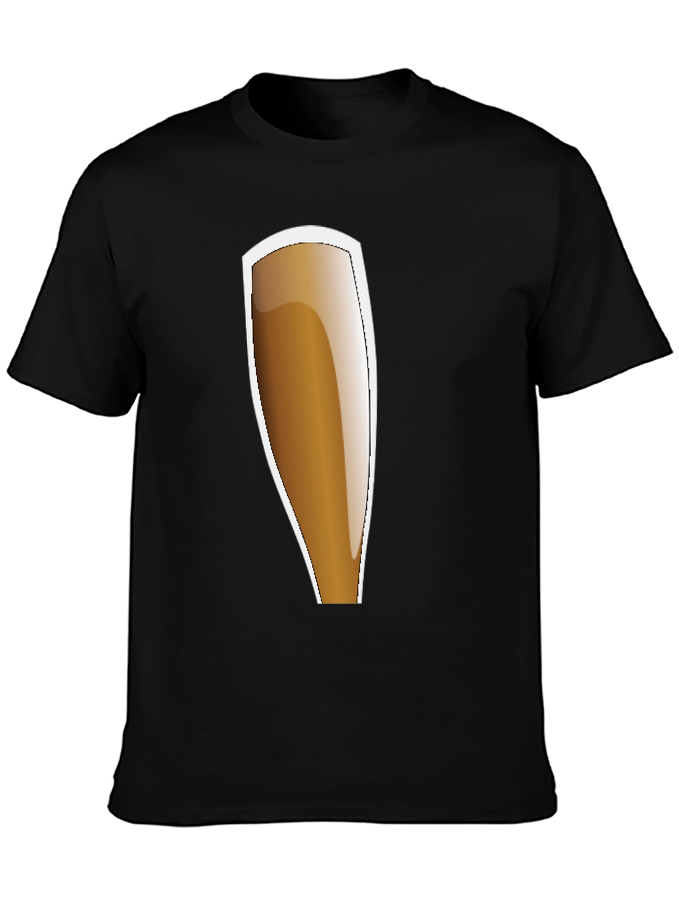 Black Beer Glass Graphic Tee - Casual Style