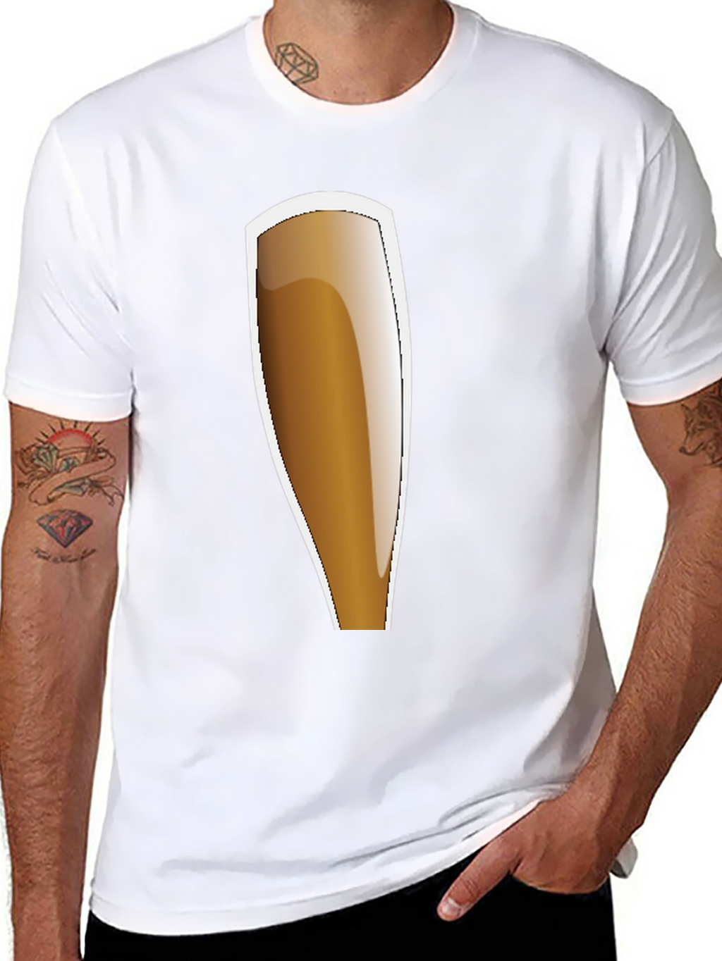 Black Beer Glass Graphic Tee - Casual Style