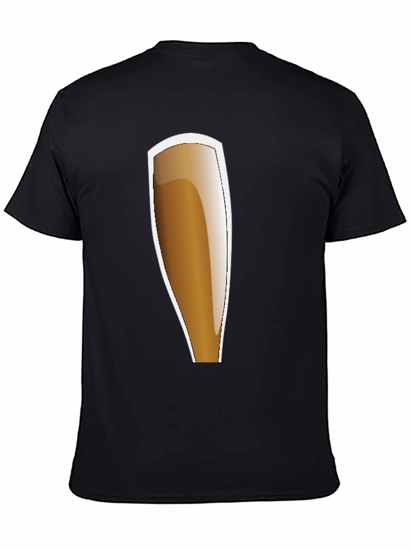 Black Beer Glass Graphic Tee - Casual Style