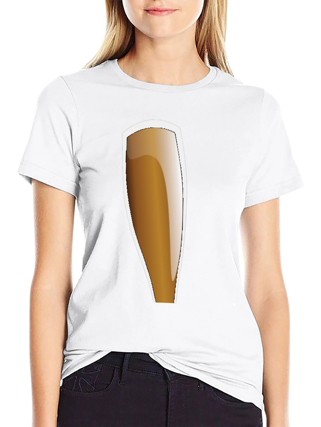 Black Beer Glass Graphic Tee - Casual Style