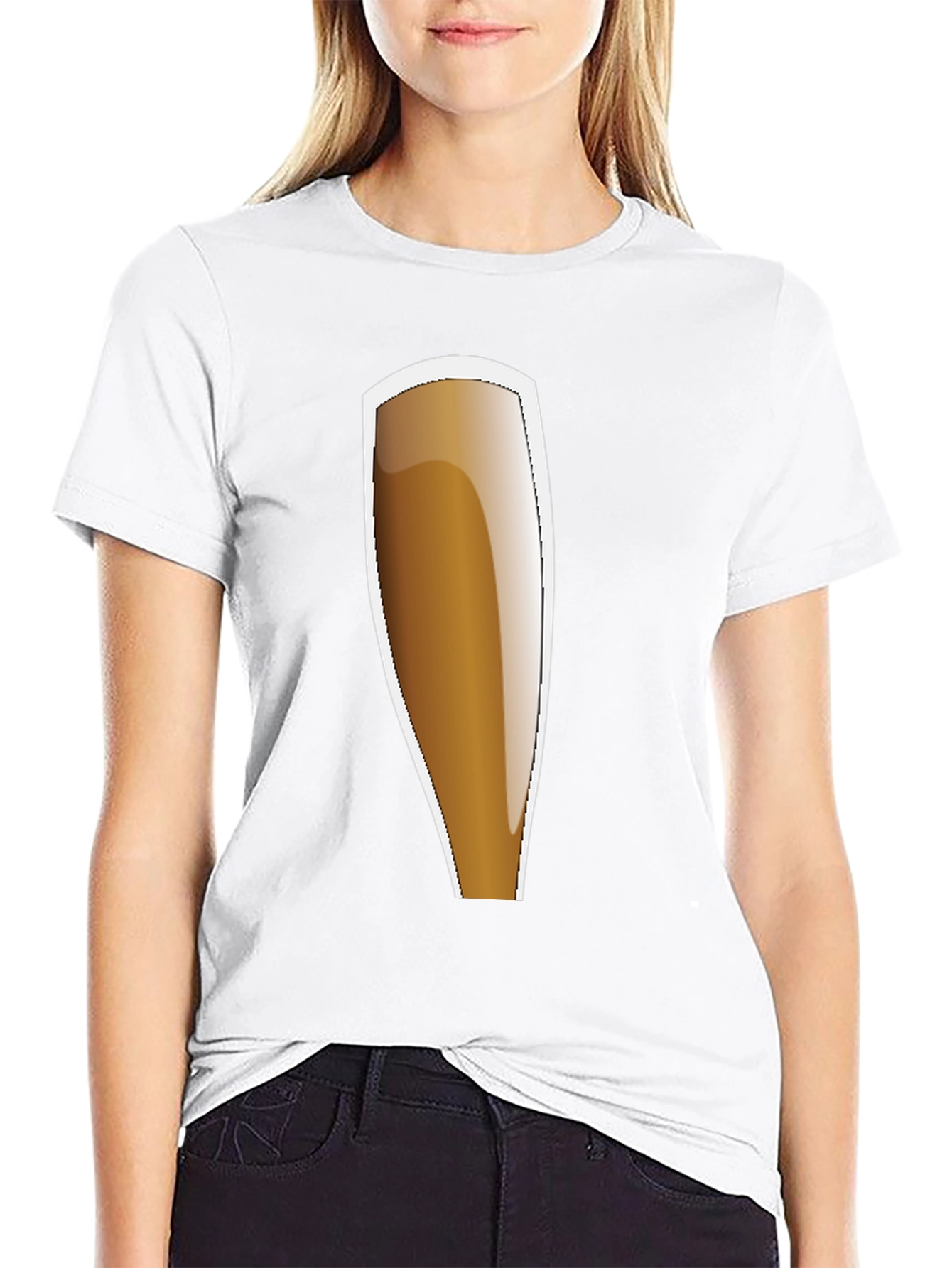 Black Beer Glass Graphic Tee - Casual Style