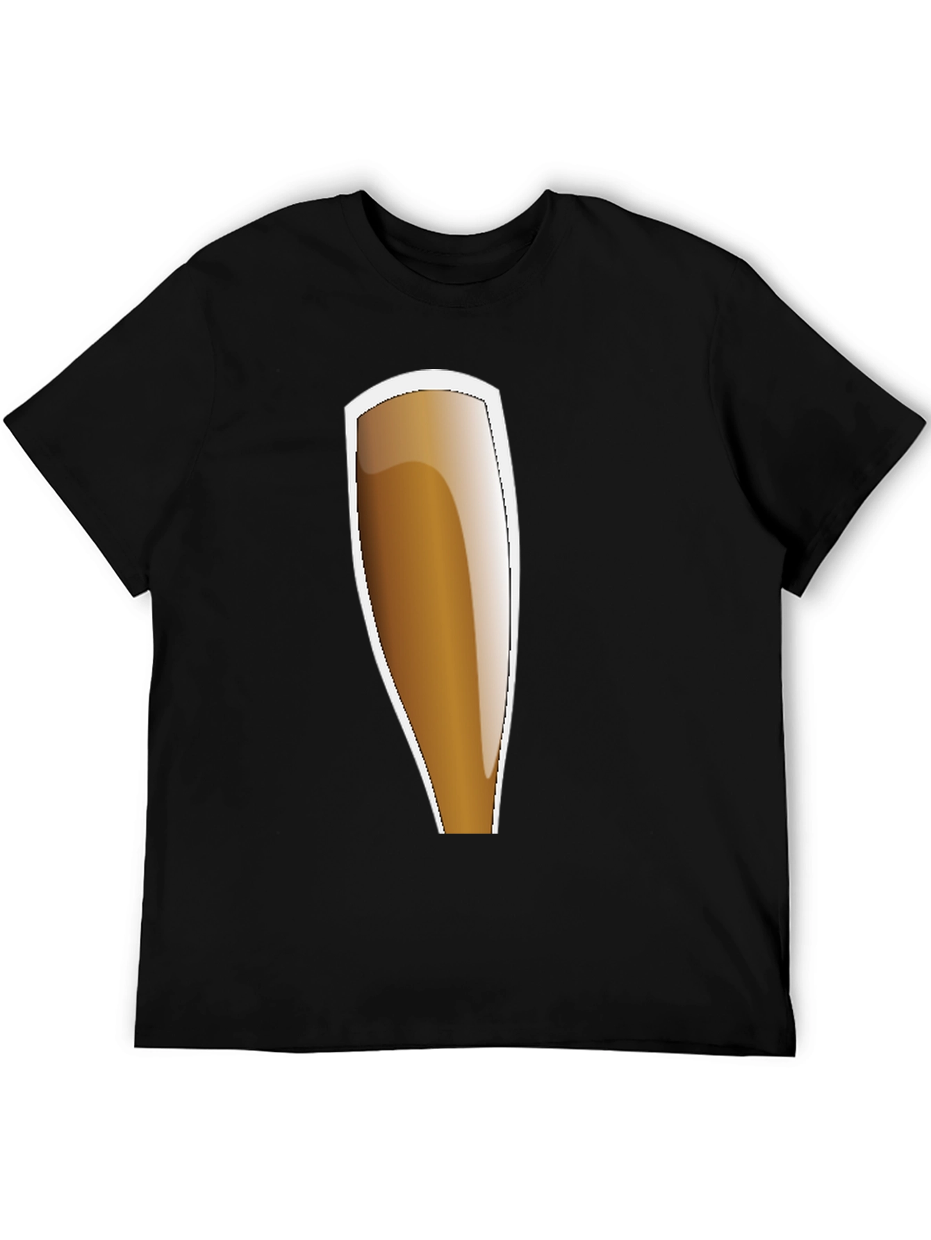 Black Beer Glass Graphic Tee - Casual Style
