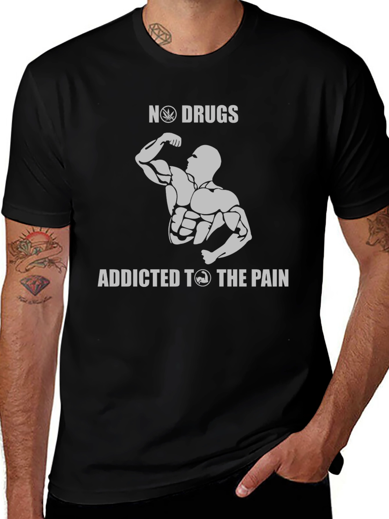 No Drugs Addicted to The Pain Gym T-Shirt
