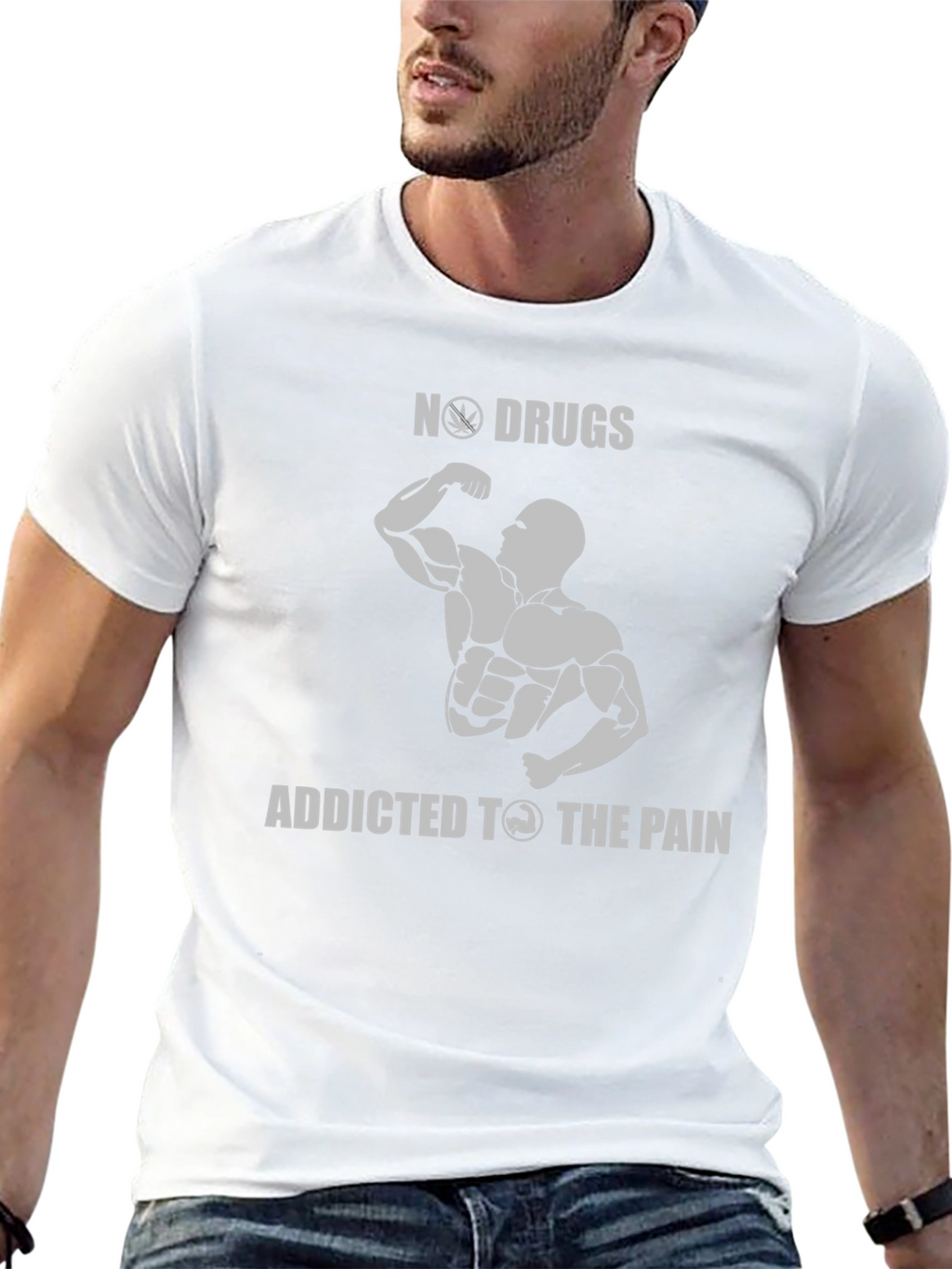 No Drugs Addicted to The Pain Gym T-Shirt