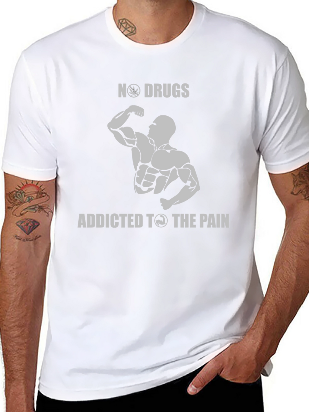 No Drugs Addicted to The Pain Gym T-Shirt