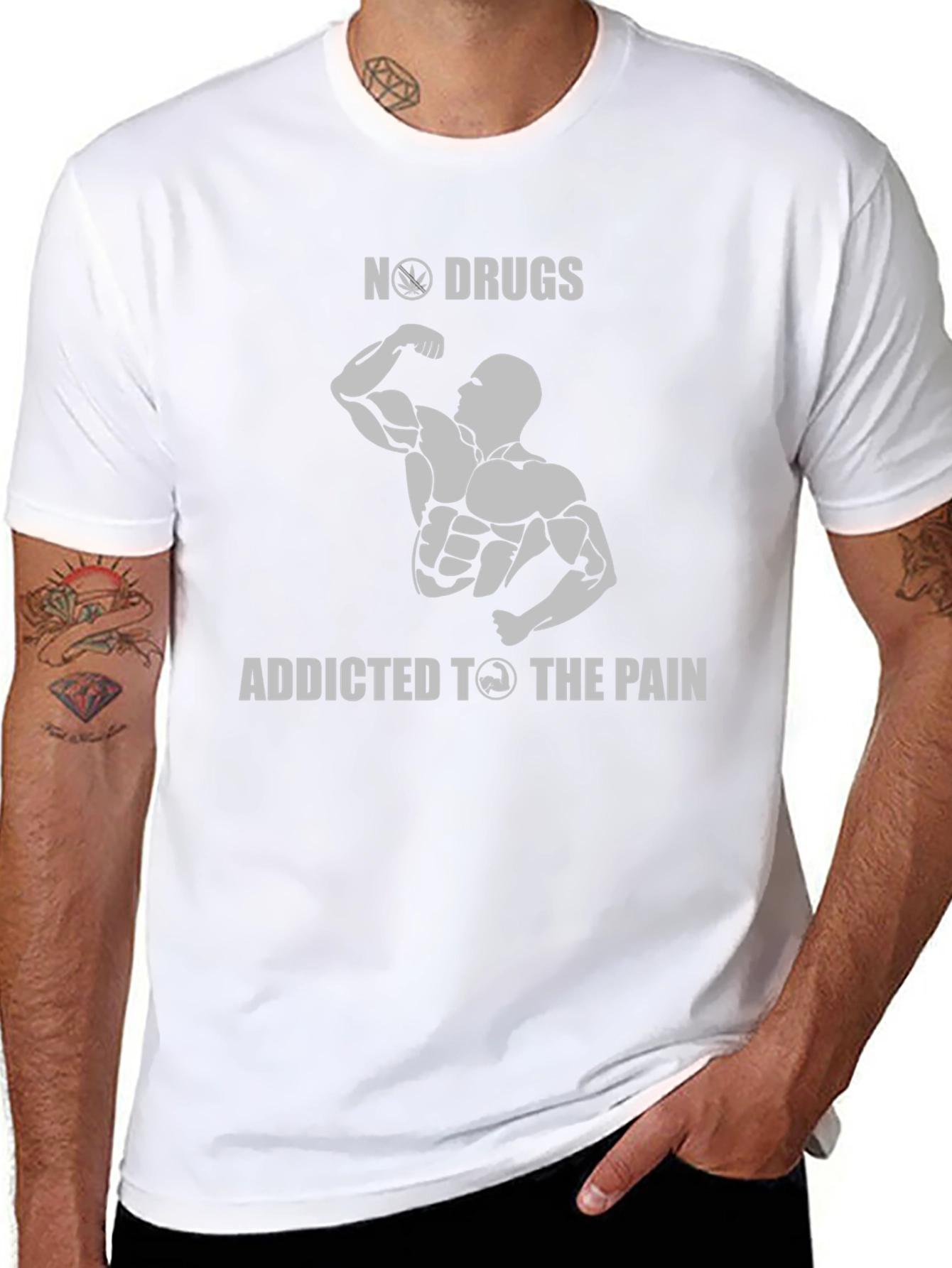 No Drugs Addicted to The Pain Gym T-Shirt