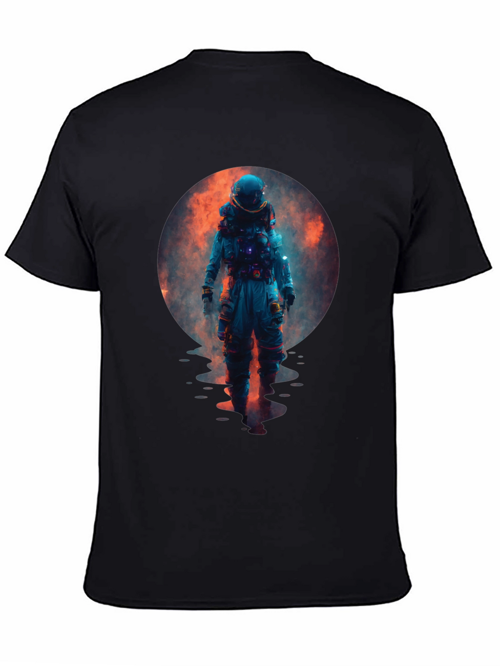 Astronaut in Space Graphic Black T-Shirt