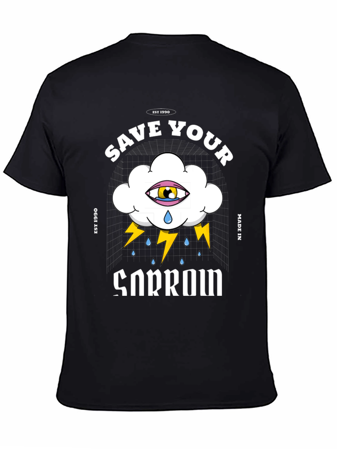 Save Your Sorrow Graphic Tee - Black Cotton