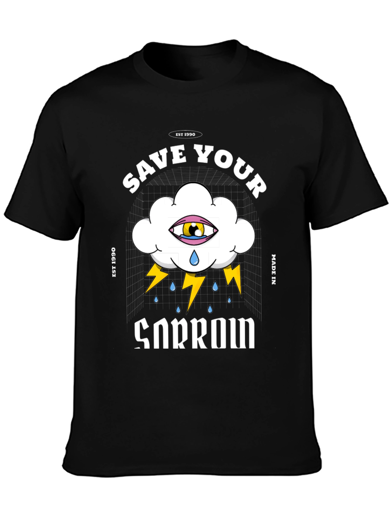 Save Your Sorrow Graphic Tee - Black Cotton