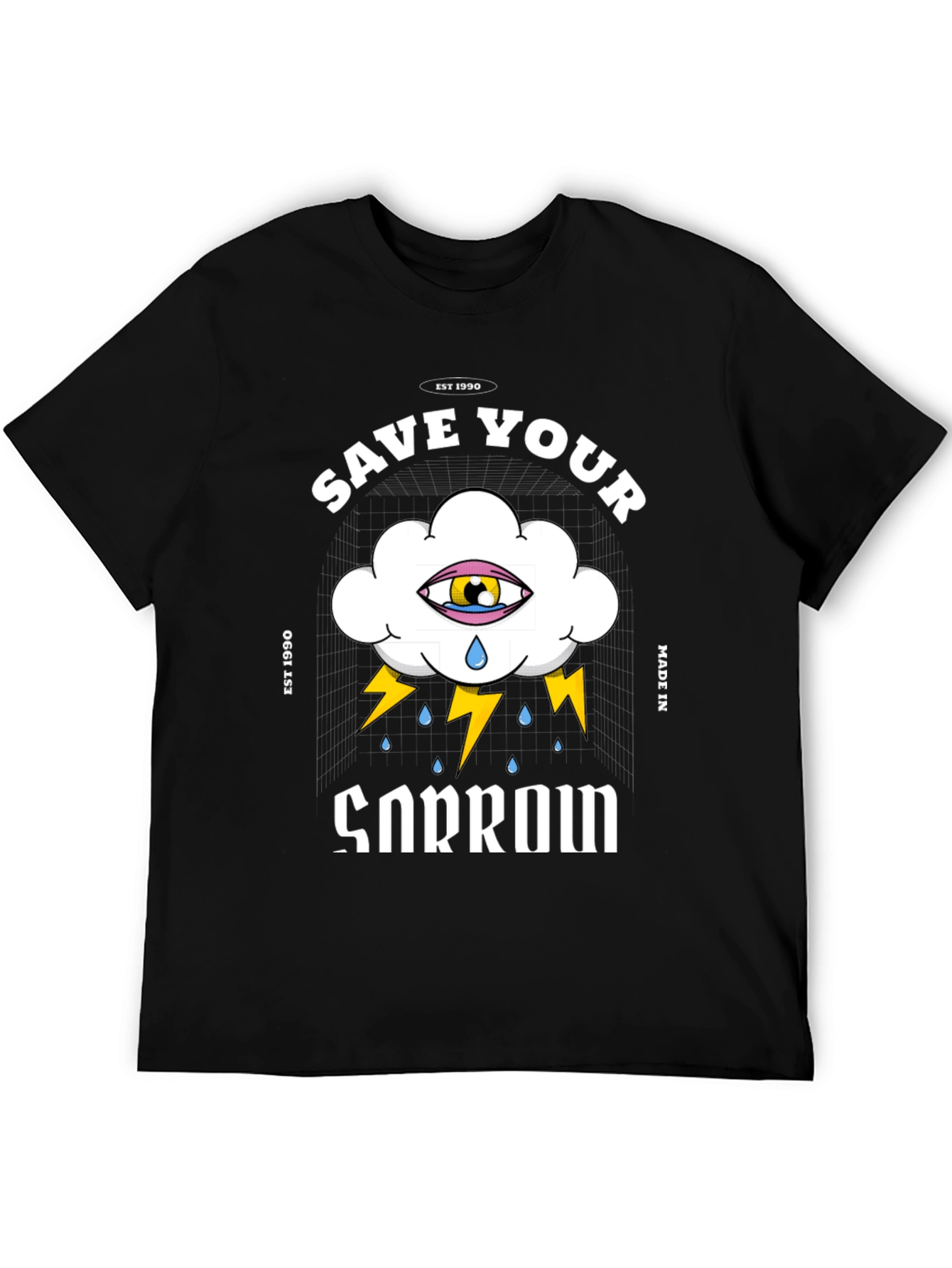 Save Your Sorrow Graphic Tee - Black Cotton