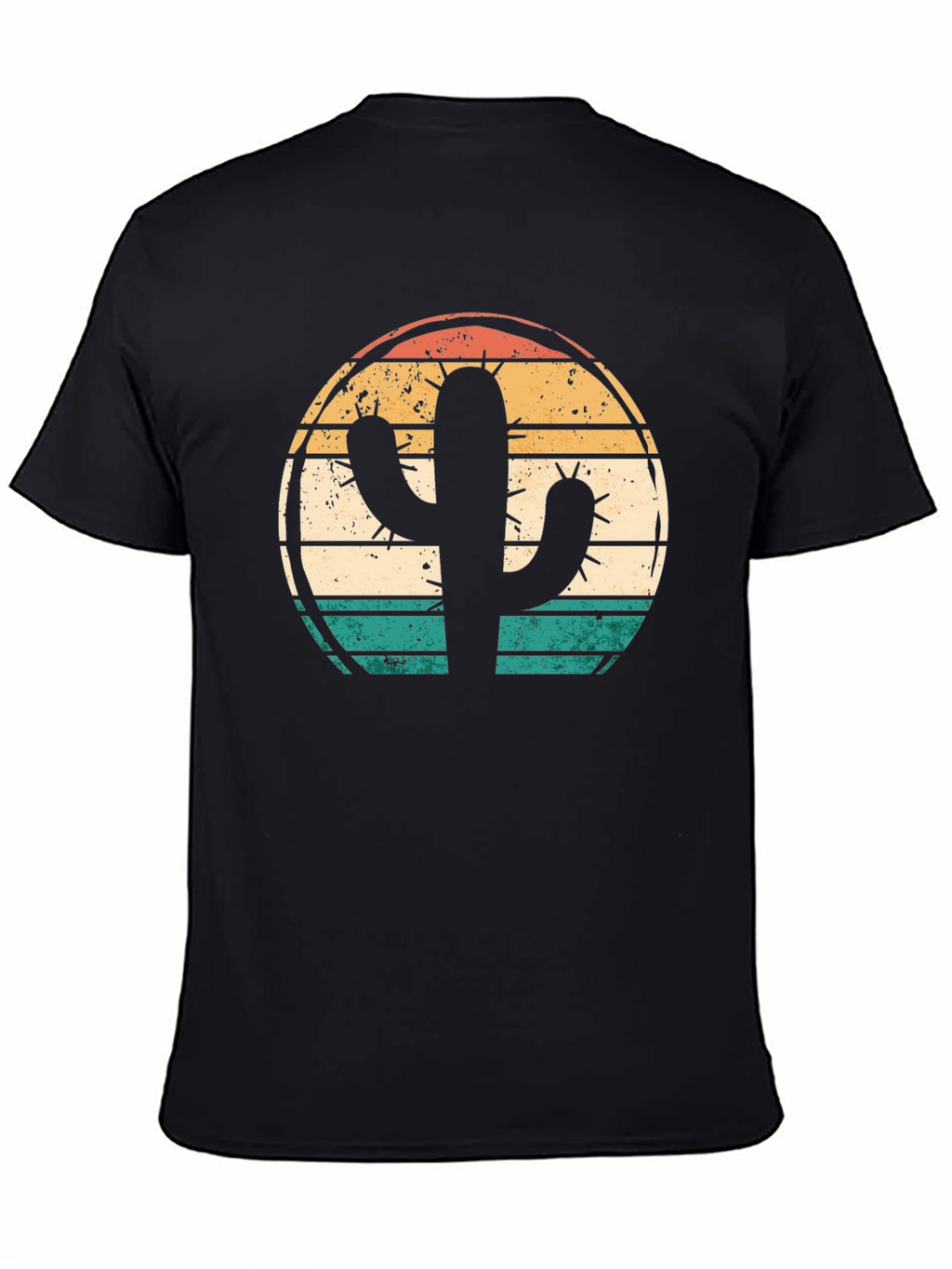 Retro Cactus Graphic Tee - Desert Sunset Shirt