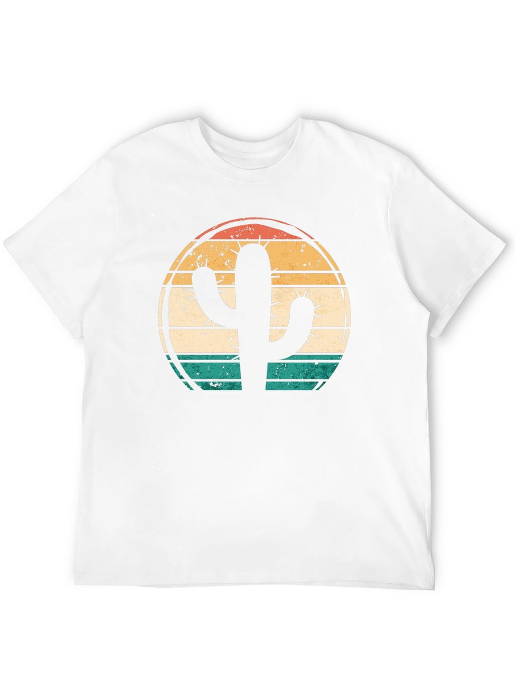 Retro Cactus Graphic Tee - Desert Sunset Shirt