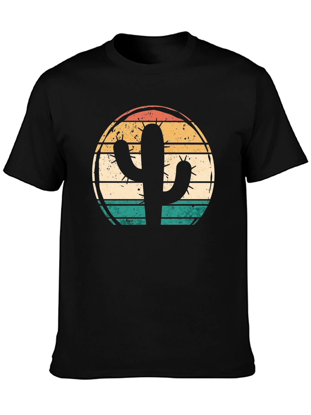 Retro Cactus Graphic Tee - Desert Sunset Shirt