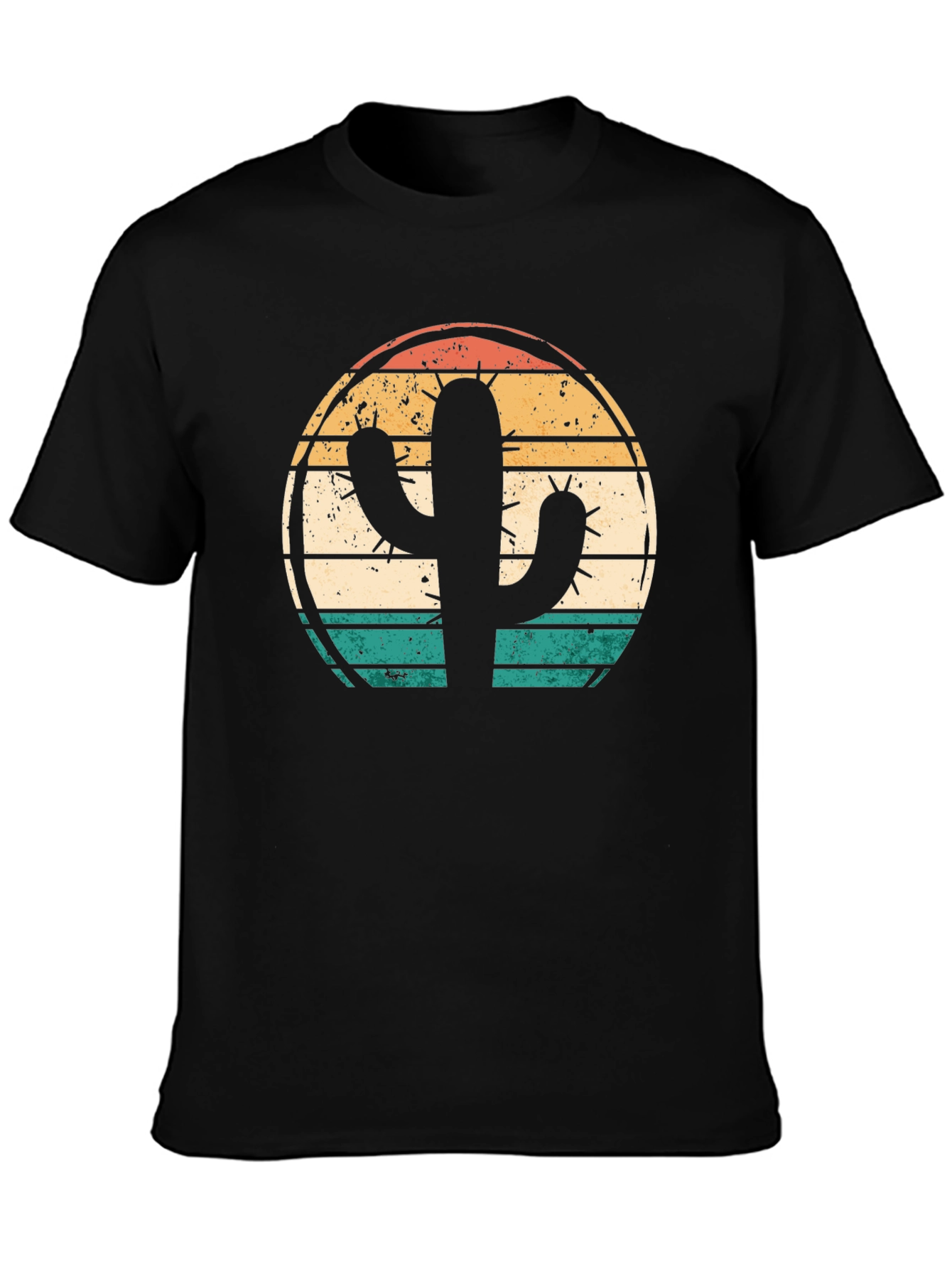 Retro Cactus Graphic Tee - Desert Sunset Shirt